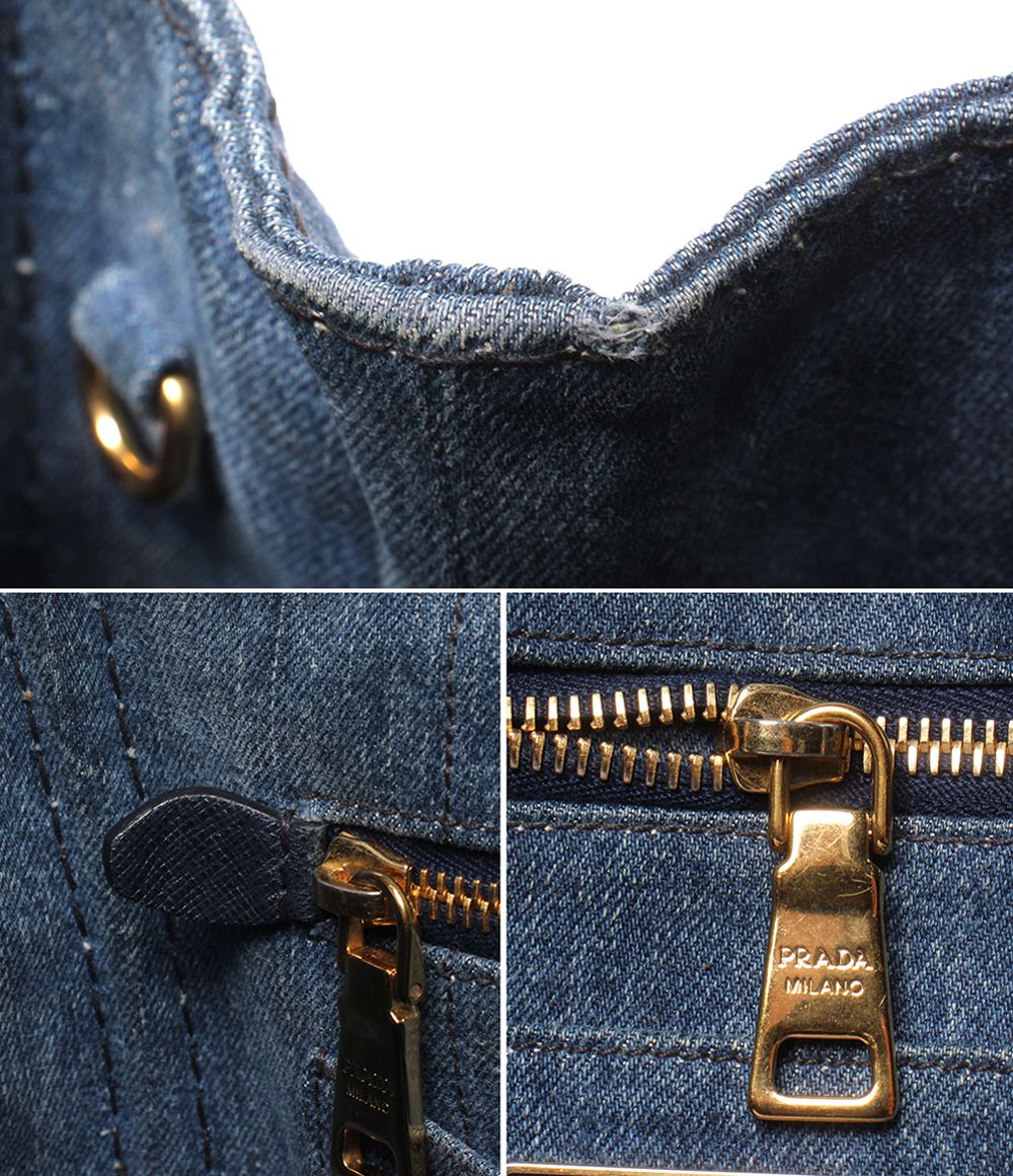 Prada Handbag Mini Tote Denim Canapa — view 9