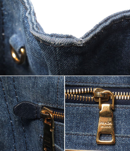 Prada Handbag Mini Tote Denim Canapa — view 9