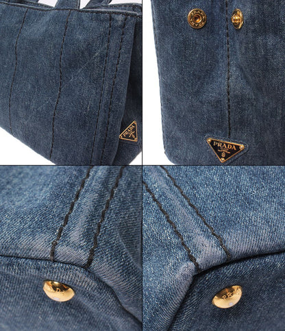 Prada Handbag Mini Tote Denim Canapa — view 7