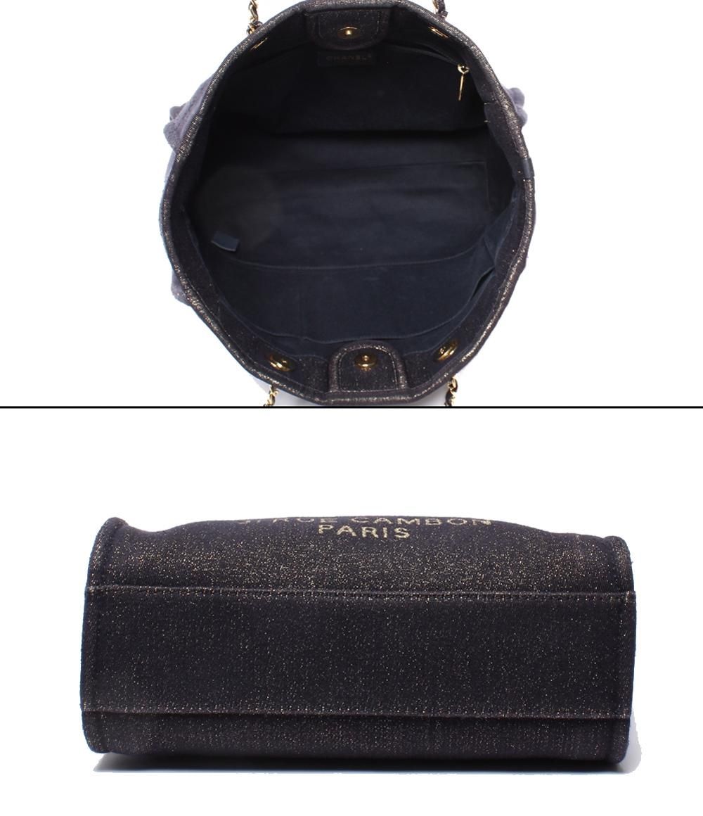 Chanel Tote Shoulder Gold Mixed Fiber Deauville — view 3