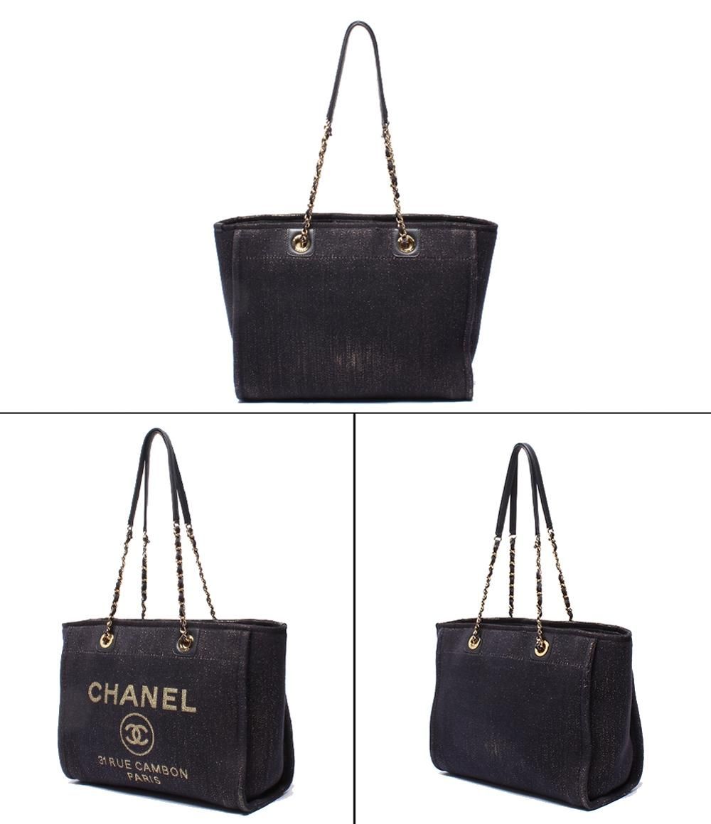 Chanel Tote Shoulder Gold Mixed Fiber Deauville — view 2