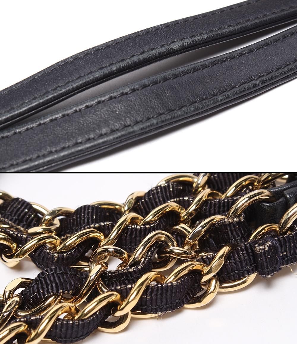 Chanel Tote Shoulder Gold Mixed Fiber Deauville — view 8