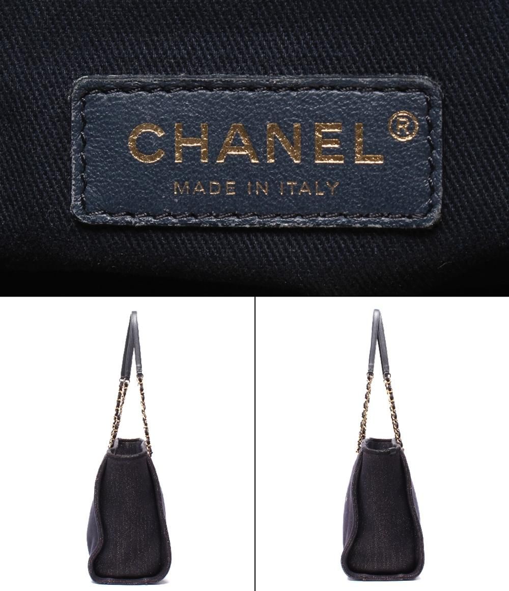 Chanel Tote Shoulder Gold Mixed Fiber Deauville — view 4