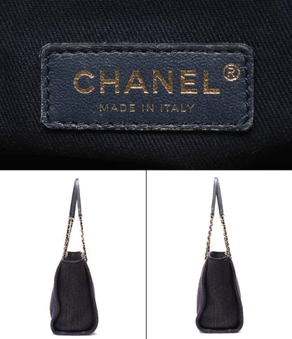 Chanel Tote Shoulder Gold Mixed Fiber Deauville — view 4