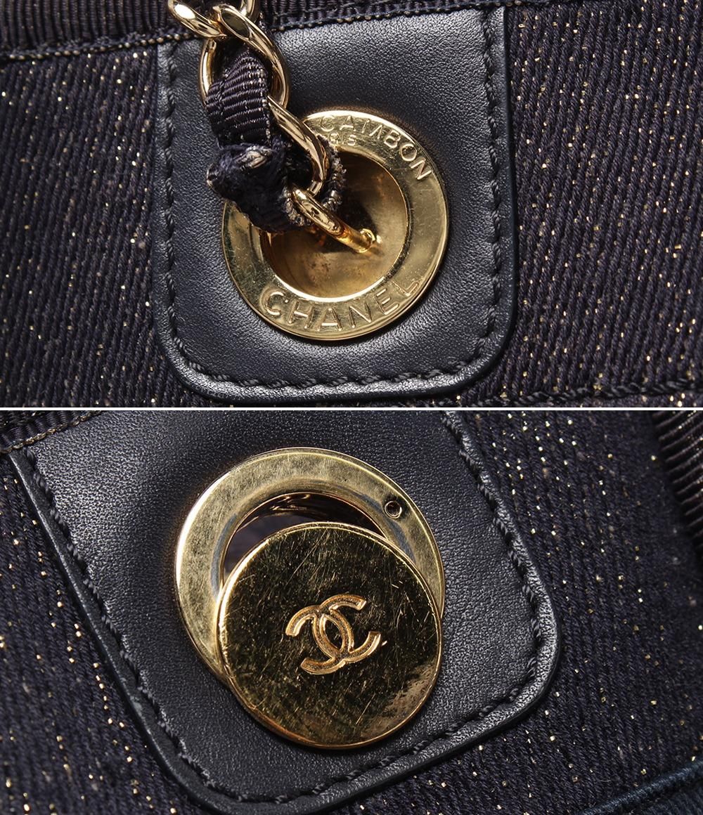 Chanel Tote Shoulder Gold Mixed Fiber Deauville — view 6