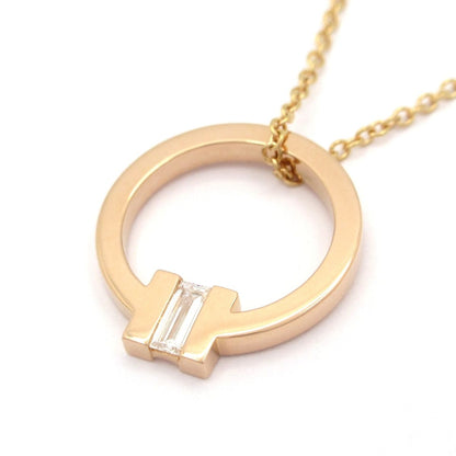 Tiffany & Co Necklace T Square 18k Pink Gold Diamond