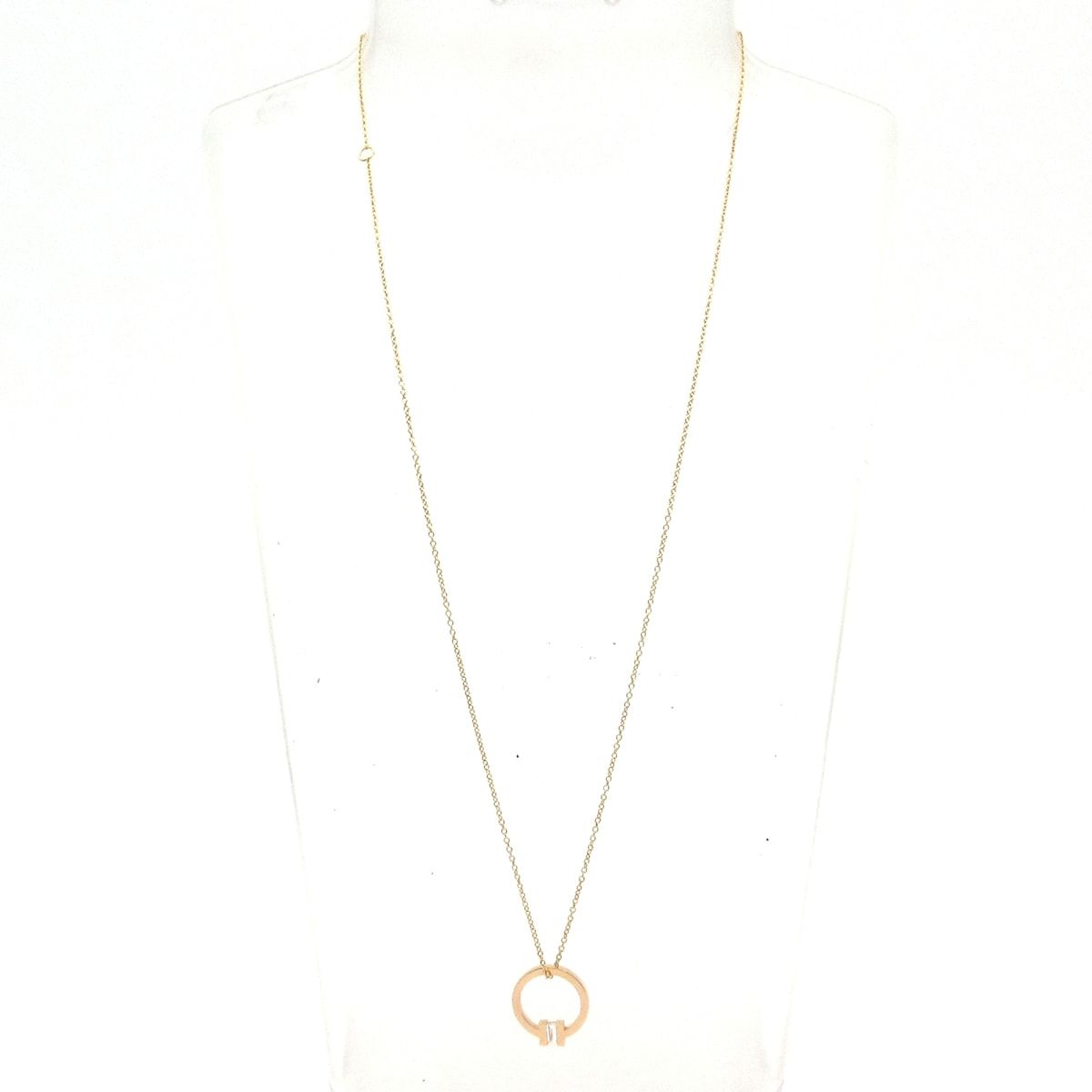 Tiffany & Co Necklace T Square 18k Pink Gold Diamond — view 2