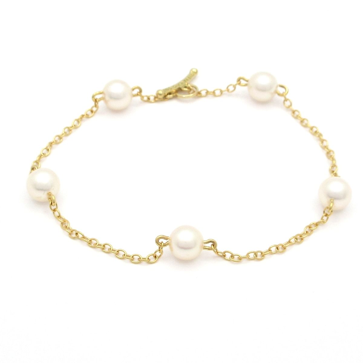 Tiffany & Co Bracelet by the Yard Station Pearl 18k Yellow Gold