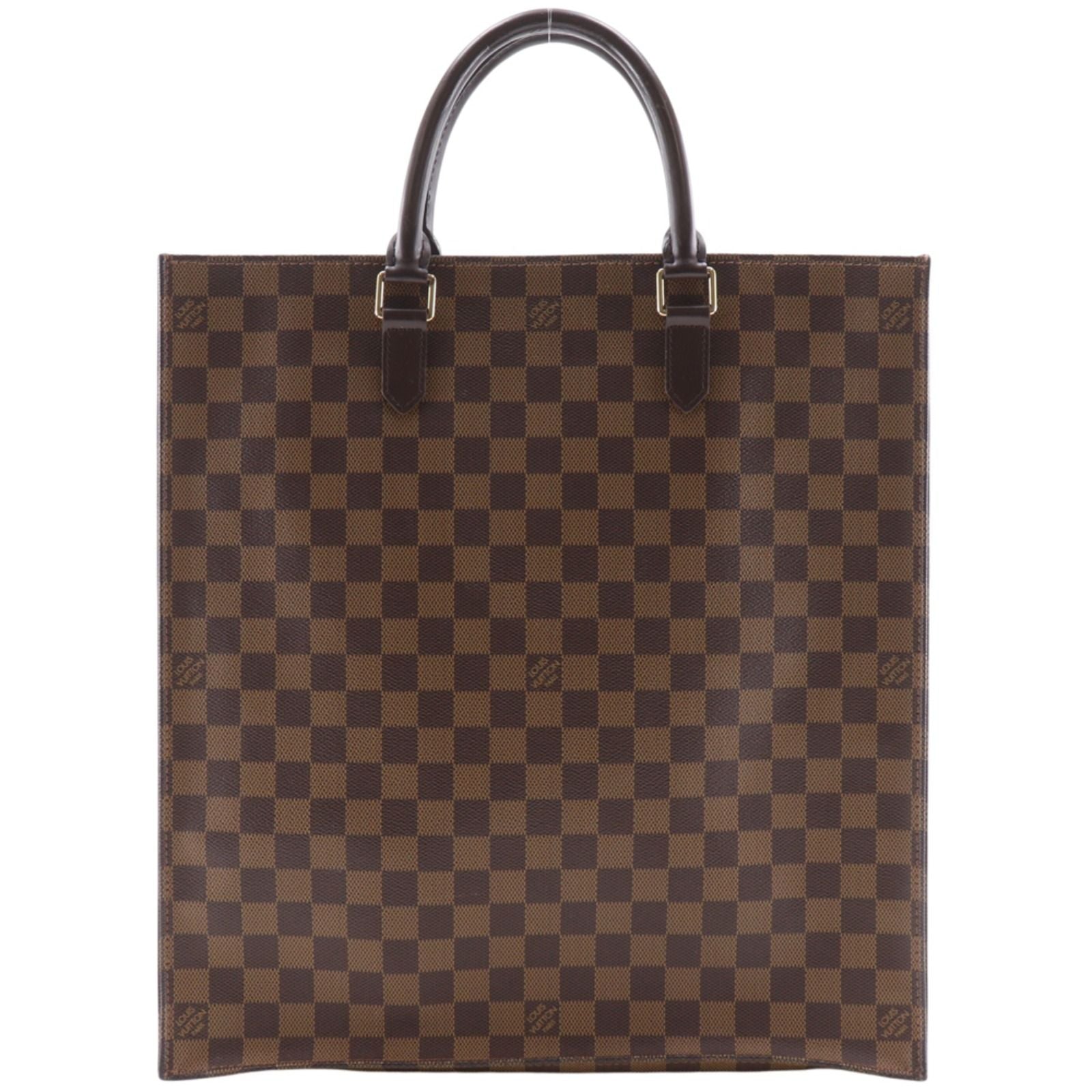 Louis Vuitton Sac Plat Tote Damier Canvas Brown Handbag