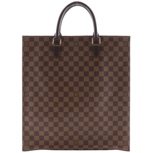 Louis Vuitton Sac Plat Tote Damier Canvas Brown Handbag
