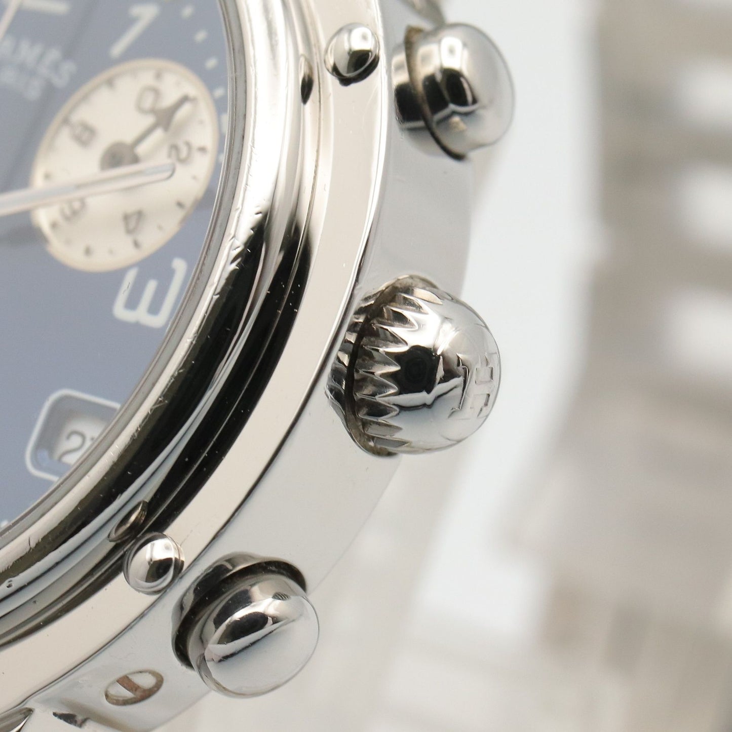 Hermes Watch Clipper Chrono Blue Stainless Steel is — view 6