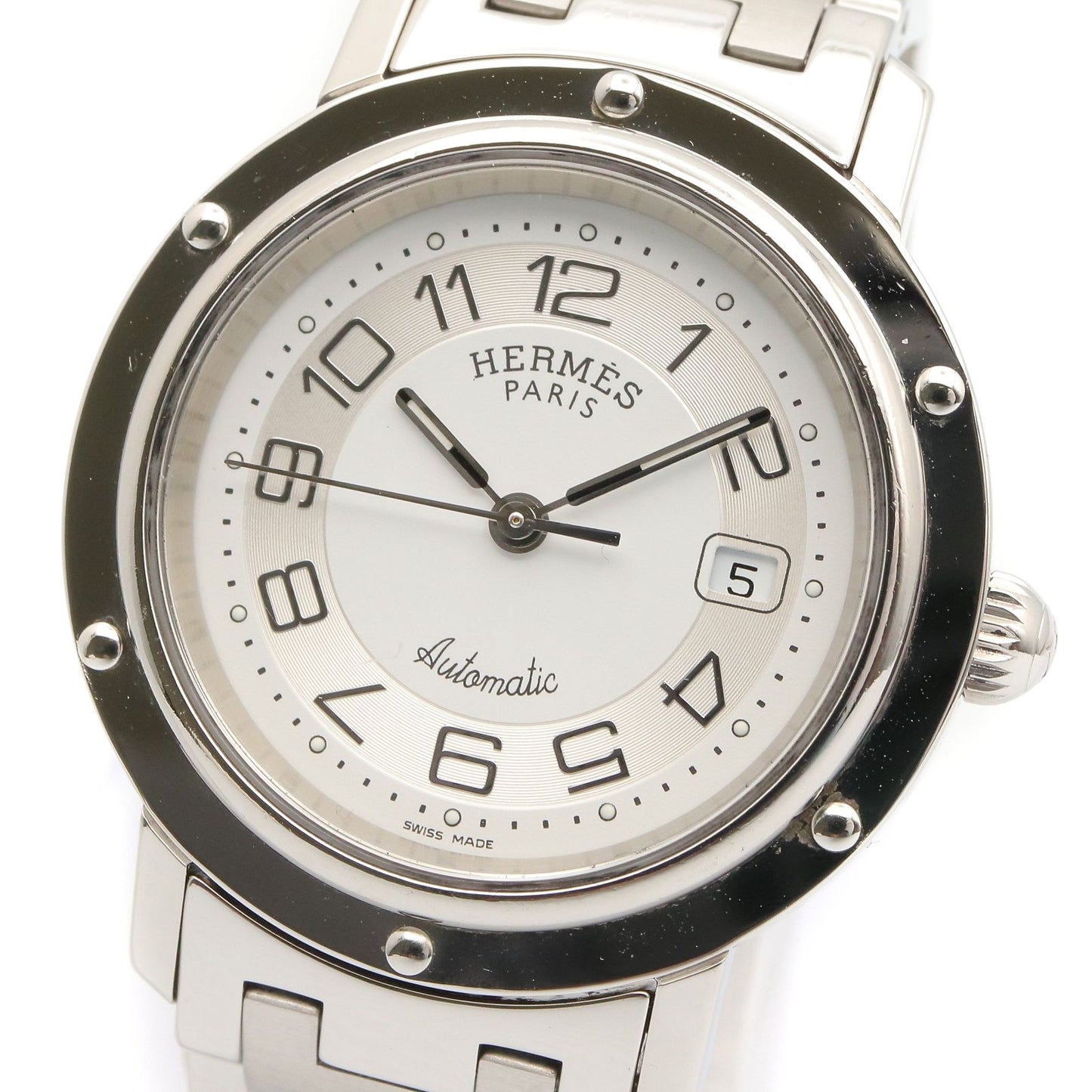 Hermes Watch Clipper Silver Stainless Steel is — view 3