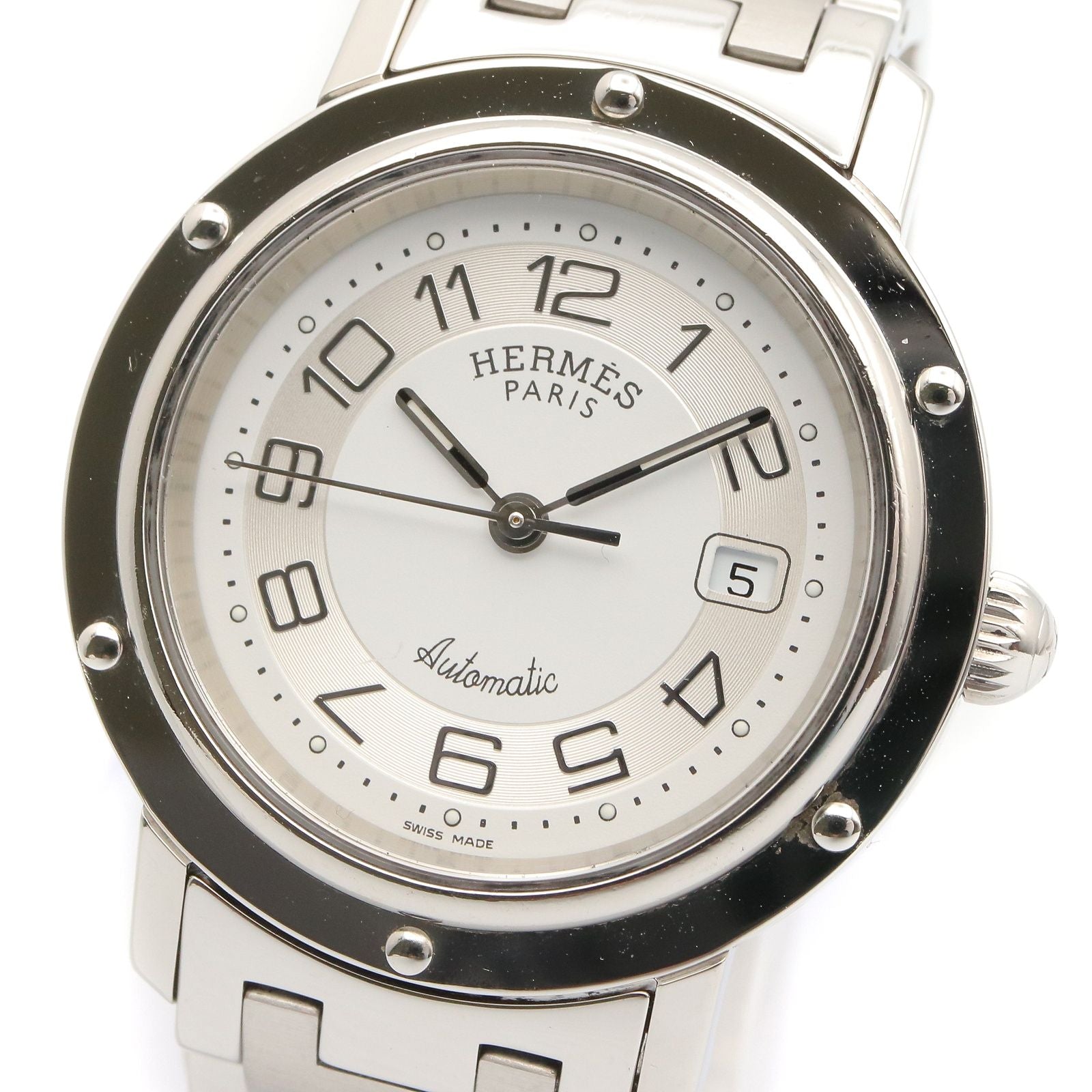 Hermes Watch Clipper Silver Stainless Steel is — view 3