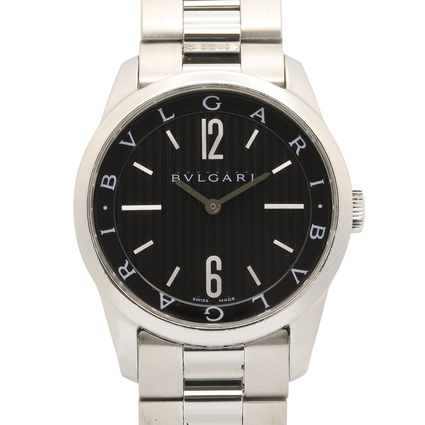 Bvlgari Watch Solo Tempo Black Stainless Steel