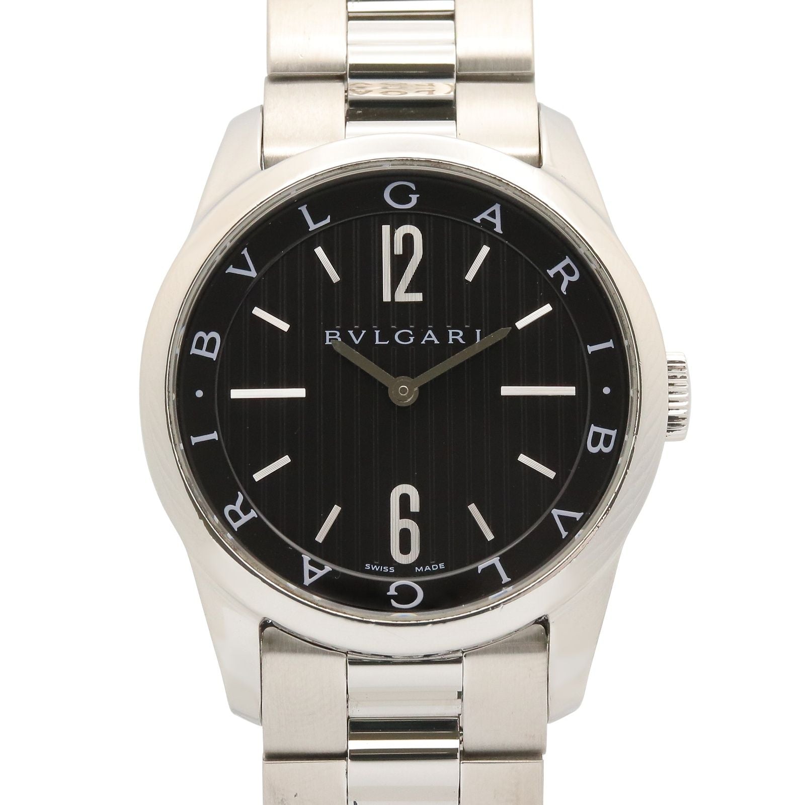 Bvlgari Watch Solo Tempo Black Stainless Steel