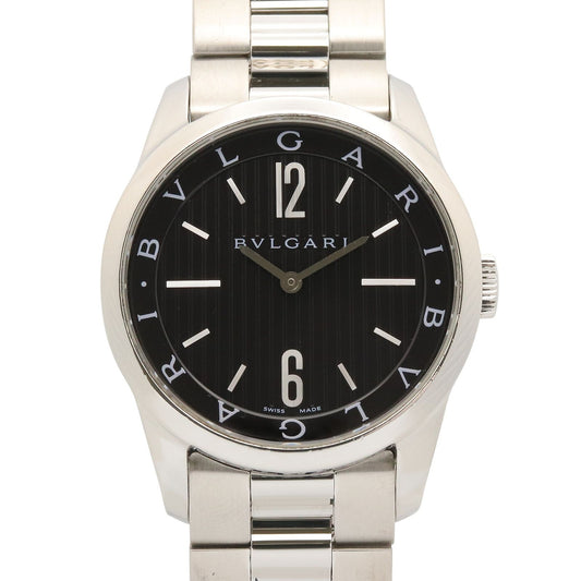Bvlgari Watch Solo Tempo Black Stainless Steel