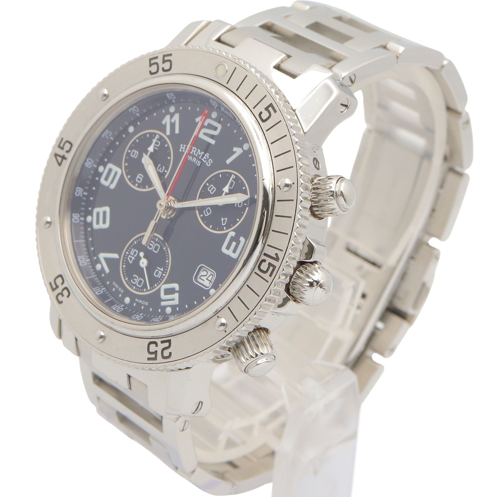 Hermes Watch Clipper Diver Chrono Black Stainless Steel — view 2