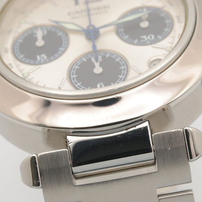 Cartier tee Watch Pasha C Chronograph Silver Stainless Steel is — view 9