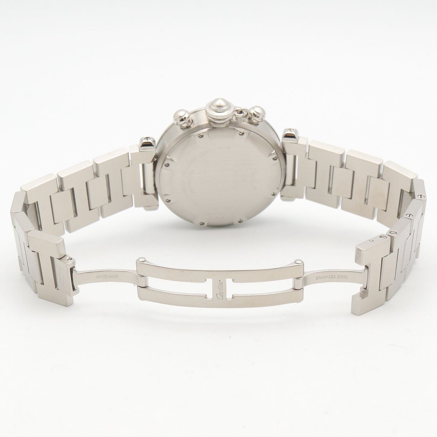 Cartier tee Watch Pasha C Chronograph Silver Stainless Steel is — view 3