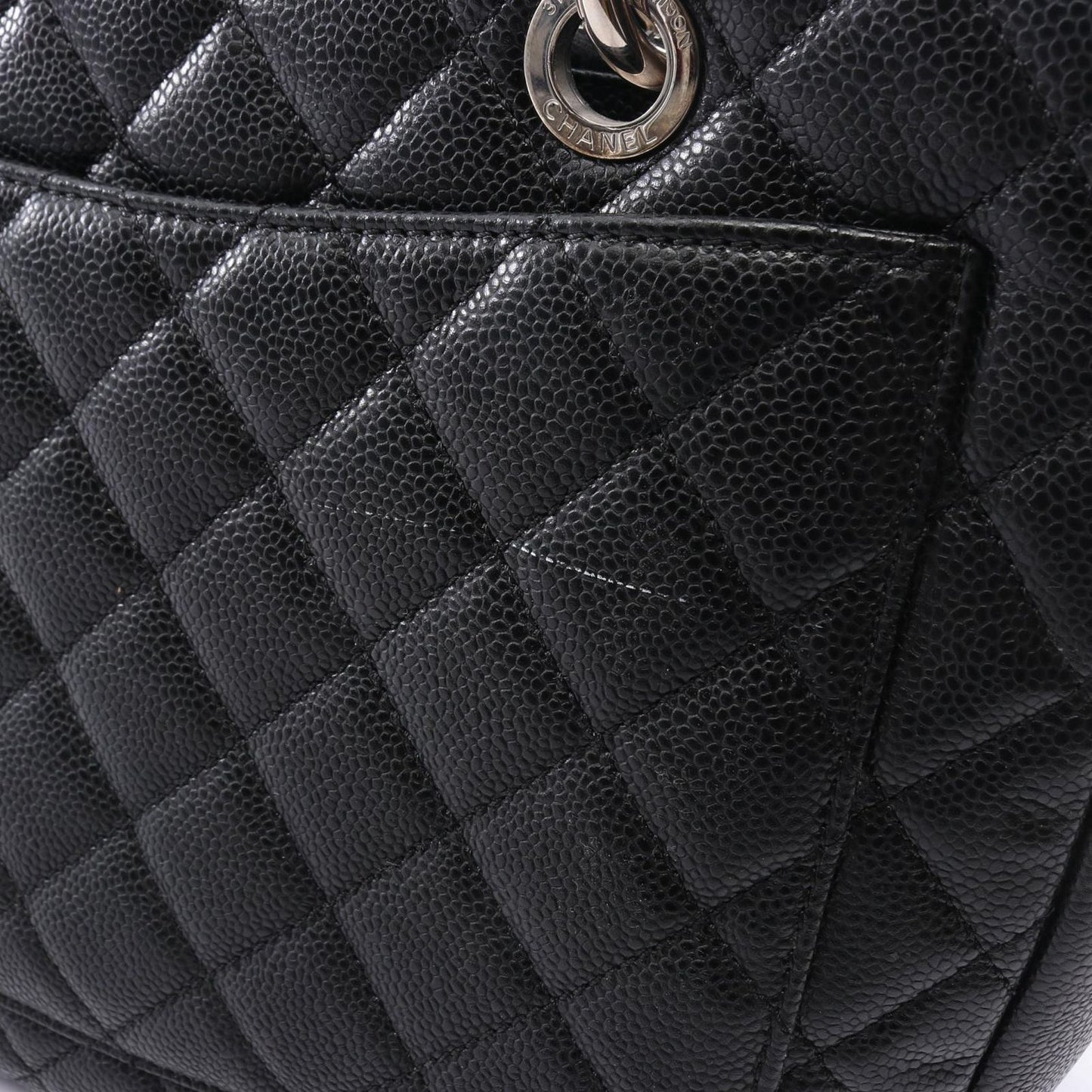 Chanel Tote Quilted Grand Shopping GST Black Caviar Leather Chain — view 8