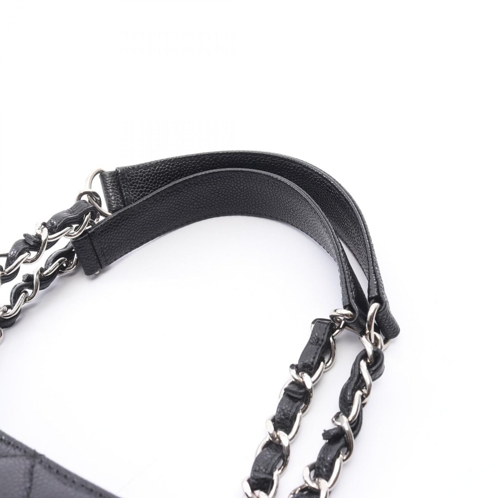 Chanel Tote Quilted Grand Shopping GST Black Caviar Leather Chain — view 9