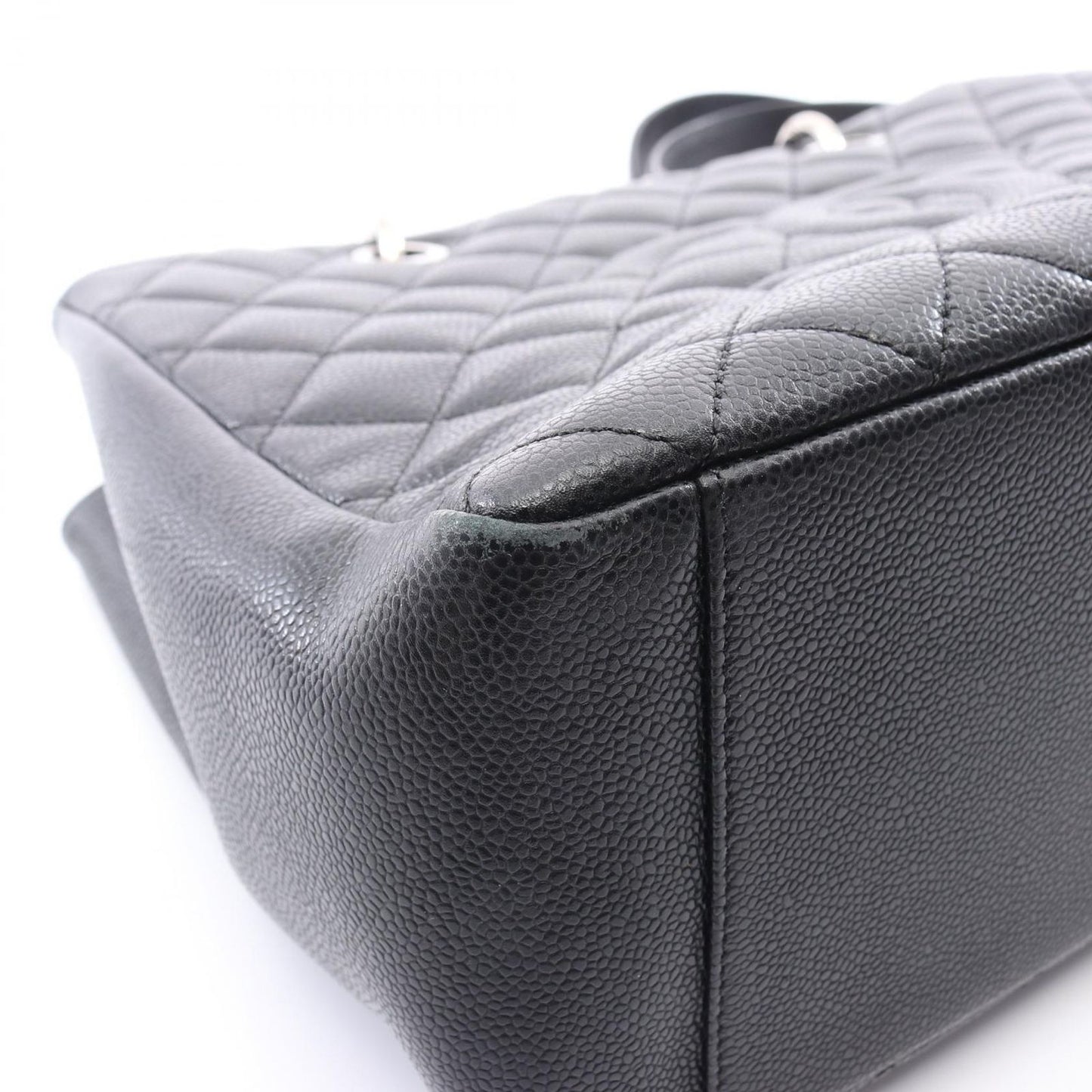 Chanel Tote Quilted Grand Shopping GST Black Caviar Leather Chain — view 6