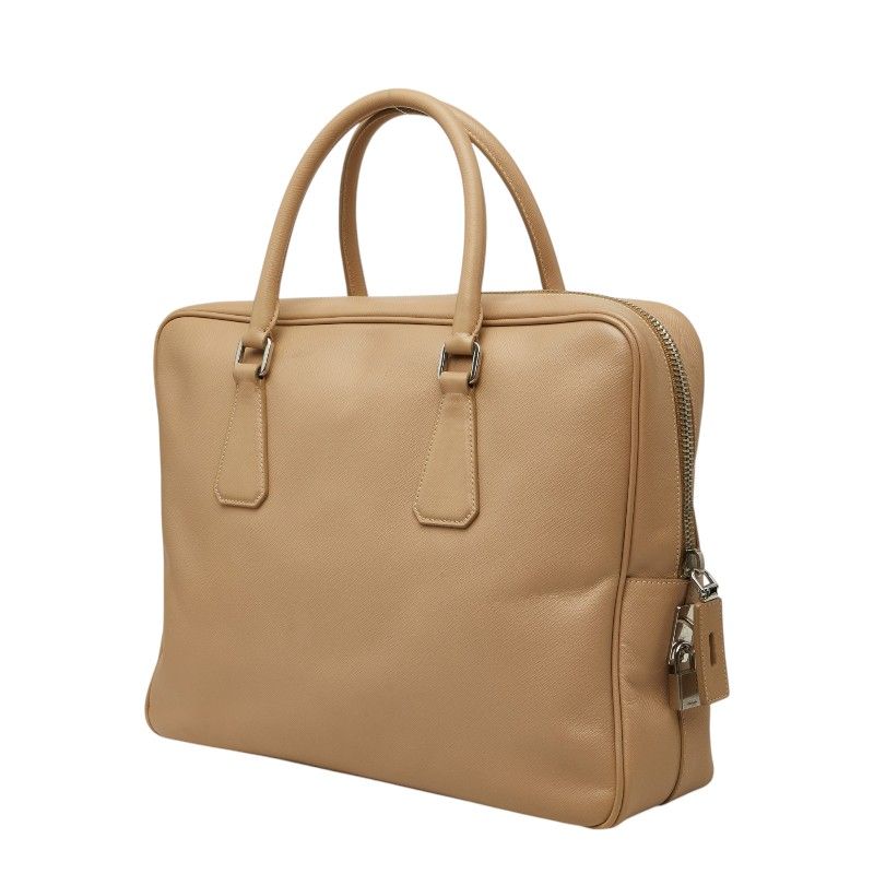 Prada Handbag Briefcase Business Beige Saffiano Leather — view 2