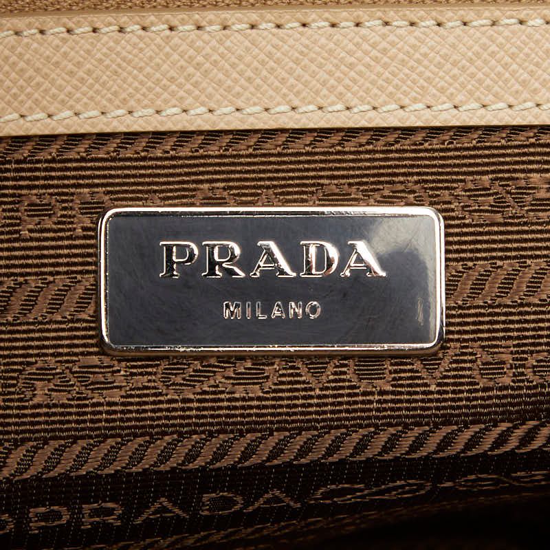 Prada Handbag Briefcase Business Beige Saffiano Leather — view 9