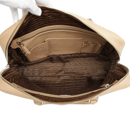 Prada Handbag Briefcase Business Beige Saffiano Leather — view 8
