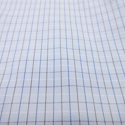 Hermes Series Button Cotton 100% Check Down Jacket Shirt Top Long Sleeve 42 Blue — view 5