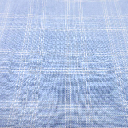Hermes Linen 100% Check Shirt Top Short Sleeve 43 Blue — view 4