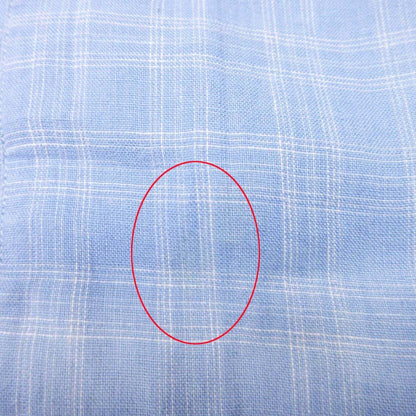 Hermes Linen 100% Check Shirt Top Short Sleeve 43 Blue — view 9
