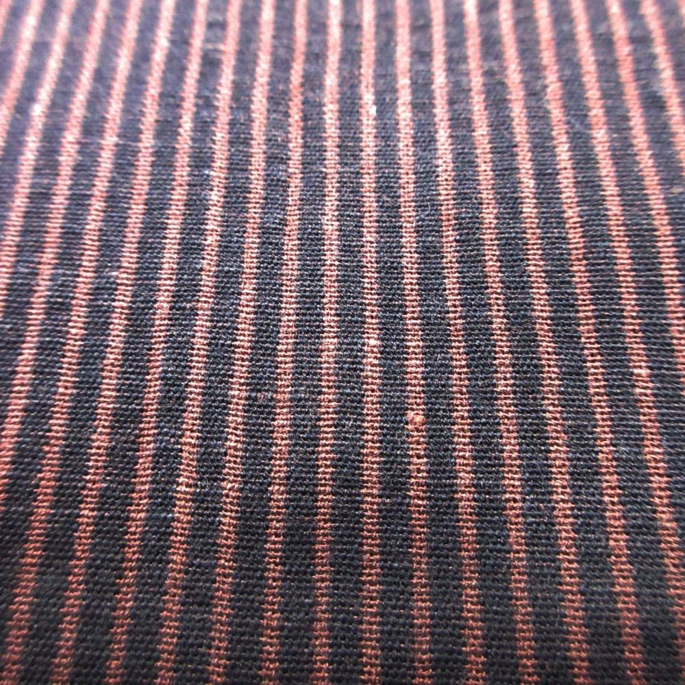 Hermes Cotton Linen Striped Trousers Pleated Pants 54 Brown Black — view 4