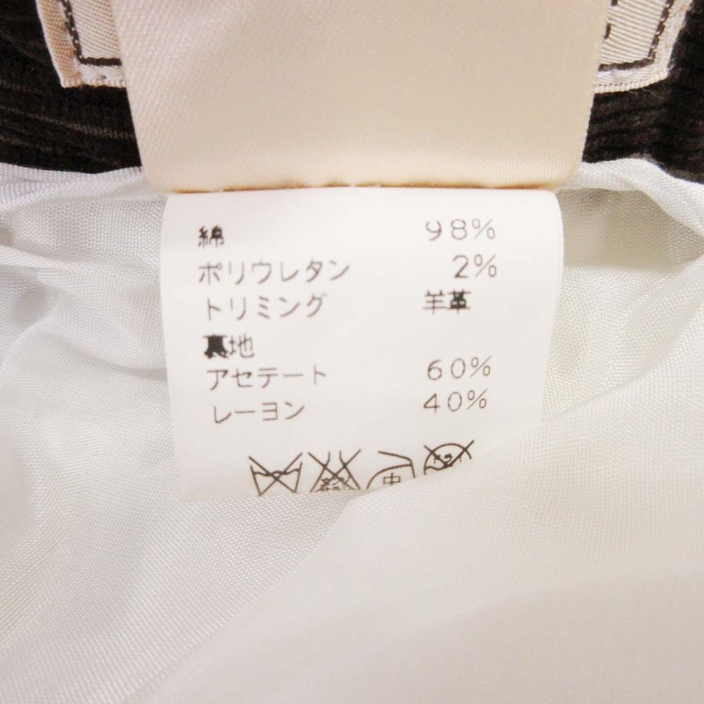Hermes Corduroy Trousers Wide Tapered Pants Tucked 52 Brown — view 8