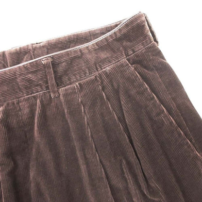 Hermes Corduroy Trousers Wide Tapered Pants Tucked 52 Brown — view 4