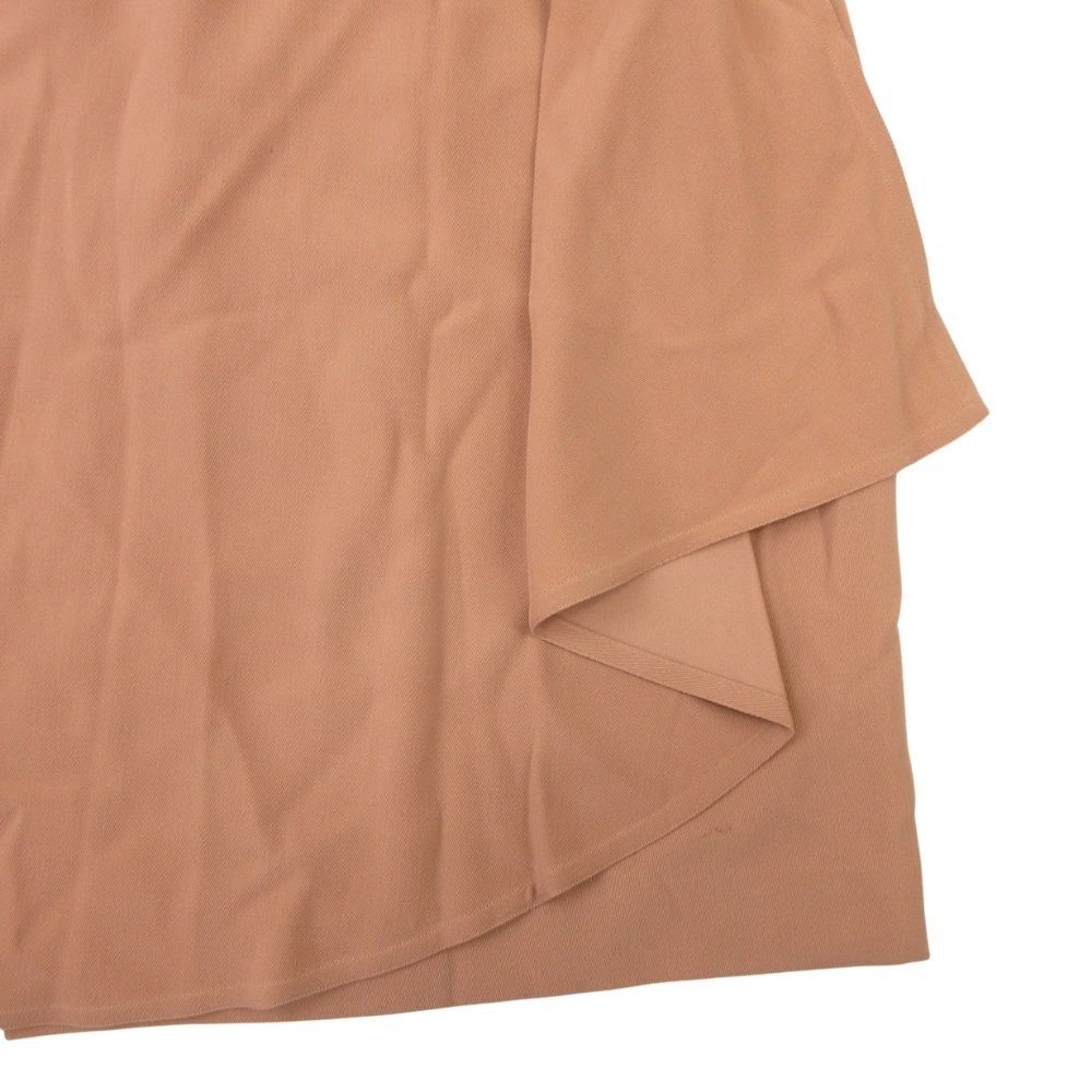 Hermes Vintage Wool Wrap Skirt Envelope Calf Length Semi Tight 40 Light Brown — view 4