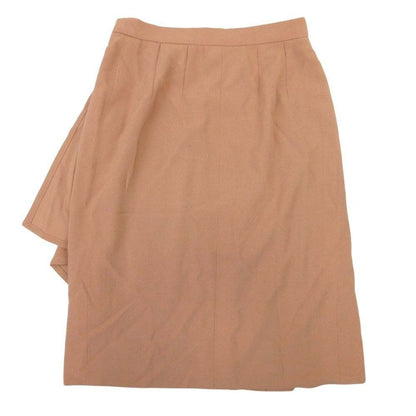 Hermes Vintage Wool Wrap Skirt Envelope Calf Length Semi Tight 40 Light Brown — view 2