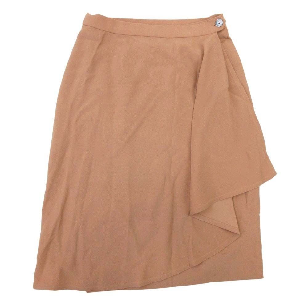 Hermes Vintage Wool Wrap Skirt Envelope Calf Length Semi Tight 40 Light Brown