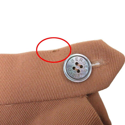 Hermes Vintage Wool Wrap Skirt Envelope Calf Length Semi Tight 40 Light Brown — view 6