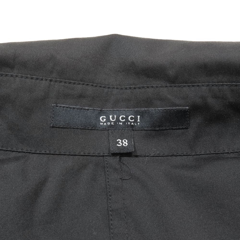 Gucci Vintage Stretch Shirt Blouse Long Sleeve Skipper Open Collar Gathered — view 5
