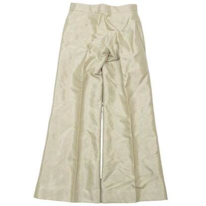 Gucci Vintage Cotton Rayon Wide Pants Trousers Flare Long Pleated 38 Beige — view 2