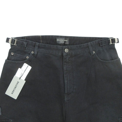 Balenciaga Soft Left Hand Wide Cargo Denim Pants Baggy L Black — view 3