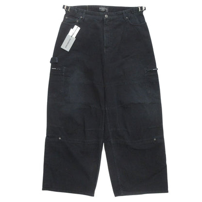Balenciaga Soft Left Hand Wide Cargo Denim Pants Baggy L Black