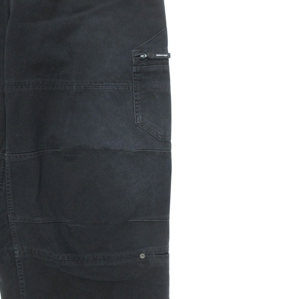 Balenciaga Soft Left Hand Wide Cargo Denim Pants Baggy L Black — view 8