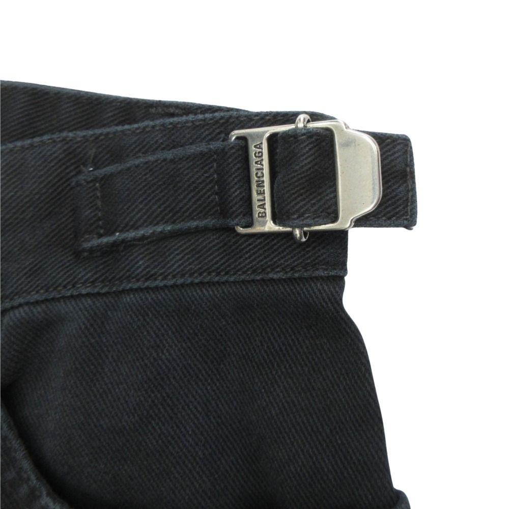 Balenciaga Soft Left Hand Wide Cargo Denim Pants Baggy L Black — view 5