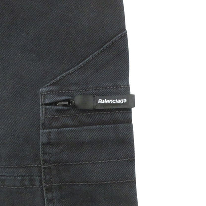 Balenciaga Soft Left Hand Wide Cargo Denim Pants Baggy L Black — view 9