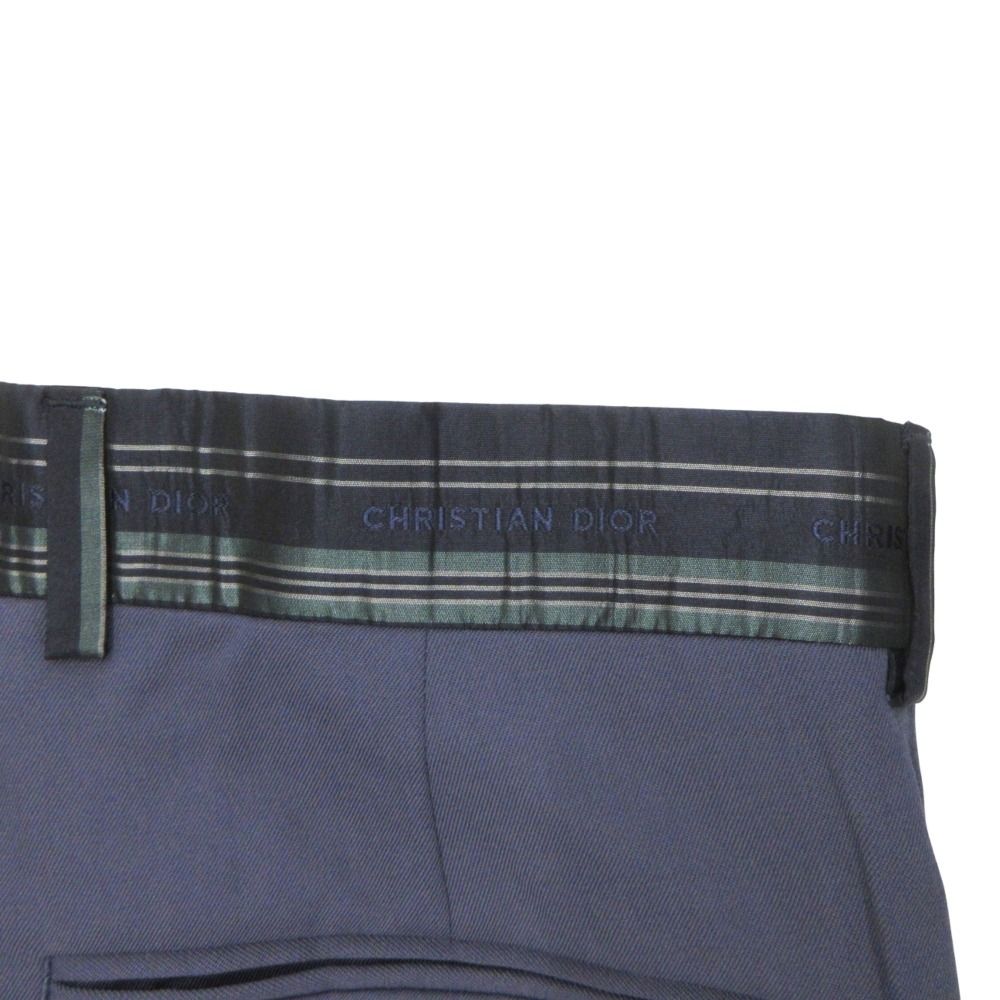 Dior Signature Logo Striped Wool Twill Trousers Pants Slim Waist Contrast 44 — view 6