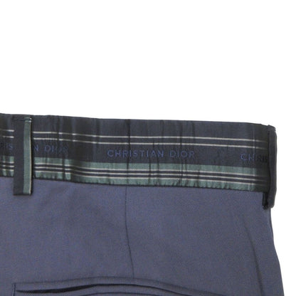 Dior Signature Logo Striped Wool Twill Trousers Pants Slim Waist Contrast 44 — view 6