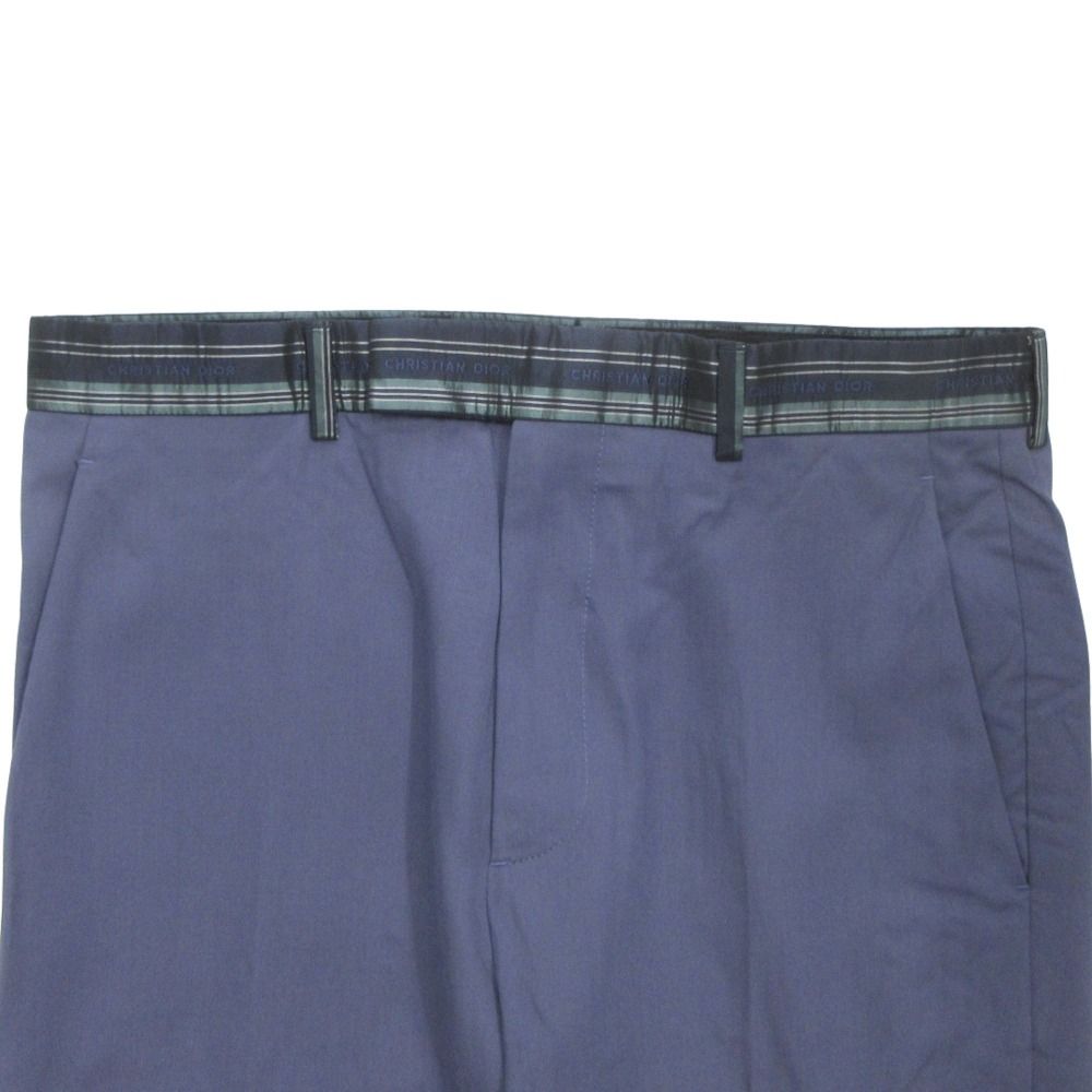 Dior Signature Logo Striped Wool Twill Trousers Pants Slim Waist Contrast 44 — view 3