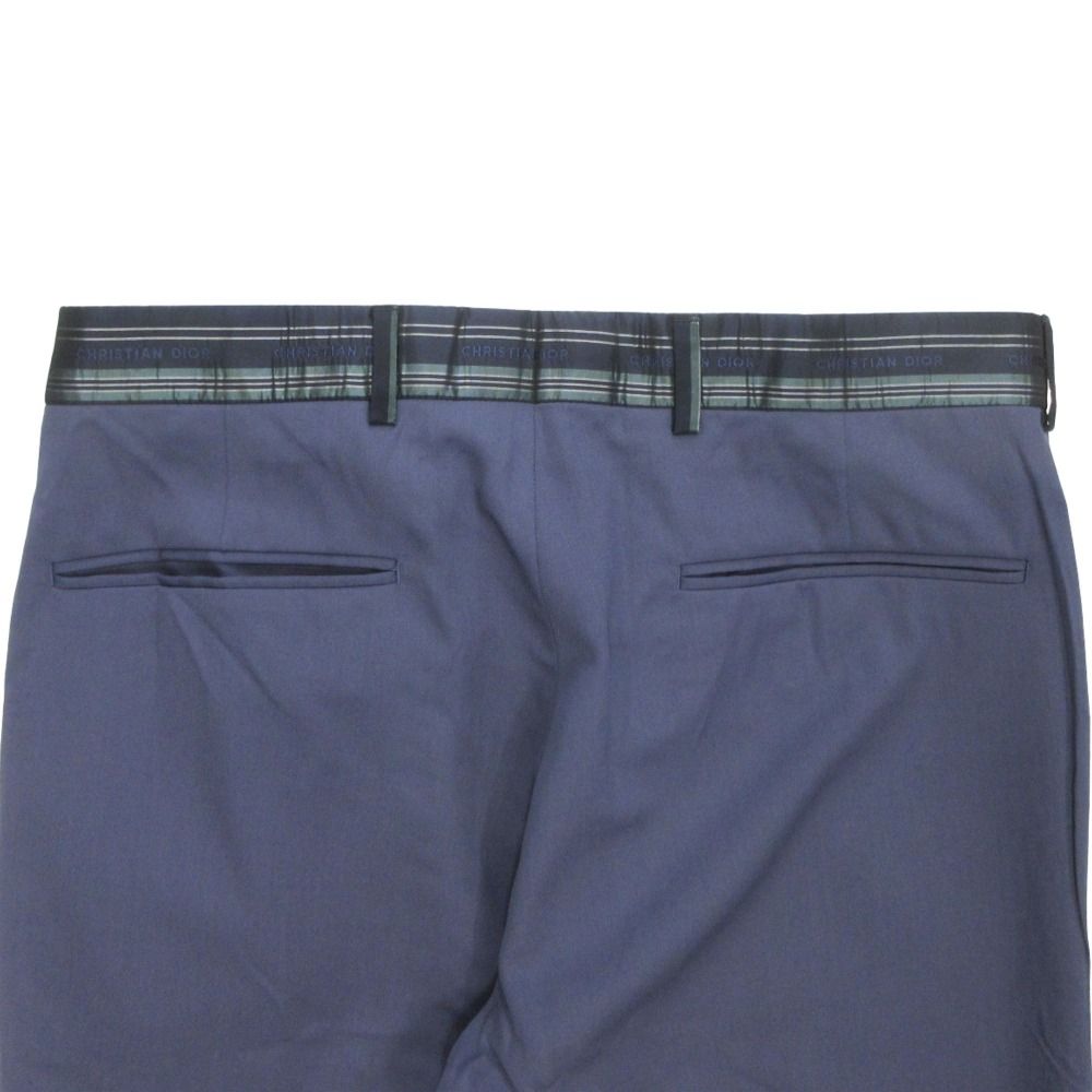 Dior Signature Logo Striped Wool Twill Trousers Pants Slim Waist Contrast 44 — view 4